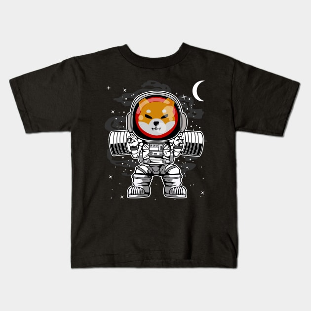 Astronaut Lifting Shiba Inu Coin To The Moon Shib Army Crypto Token Cryptocurrency Blockchain Wallet Birthday Gift For Men Women Kids Kids T-Shirt by Thingking About